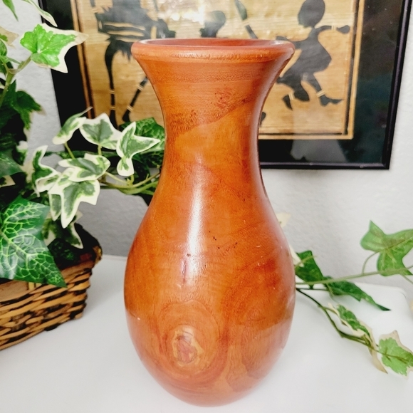 Vintage Witch Accents Vintage Vase Hand Turned Solid Wood Flower